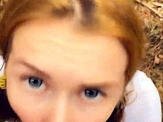 Beautiful Italian teen gives great deepthroat in public