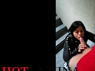Slutty mom-in-law gets nailed hard in public staircase scene