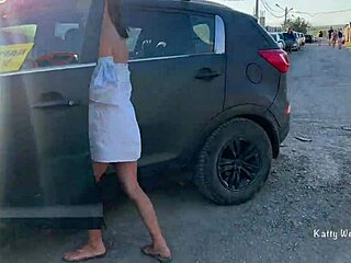 Two girls go naked in public and reveal their private parts