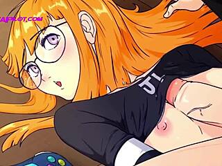 Redhead's wet pussy gets pounded in animated game
