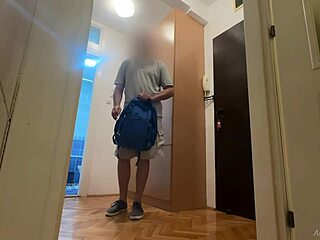 Wife's erotic encounter with delivery boy while husband away