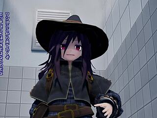 3D animated anime with aphrodisiac gas and male ejaculation