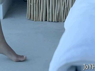 A classy and shy teenager gets fucked by a jock