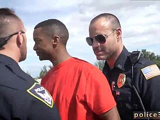 Black gay cops catch big dick in action