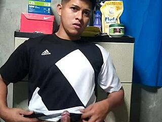 Young and horny guy's steamy solo performance on webcam