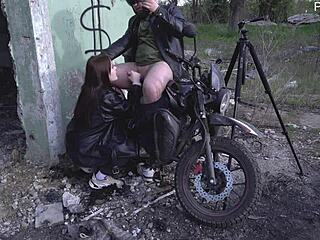 Beautiful woman enjoys riding motorcycles and having sex with big cocks