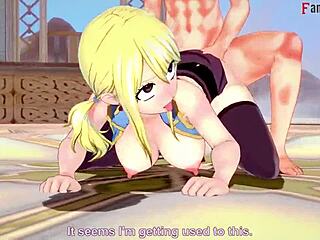 See through Lucy's hot blonde ahegao in Fairy Tail