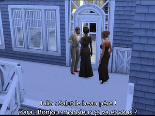 Father in law and stepmother in The Sims 4: Roomies episode 5
