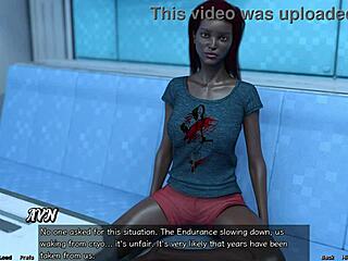 Married black beauty is upset with me in this 3D porn video