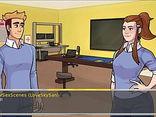 3D cartoon of a naughty student and teacher