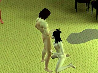 Hot sex in the animated video game The Sims 4