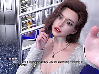 Beautiful woman with perfect figure gets shaved and fucked on the train