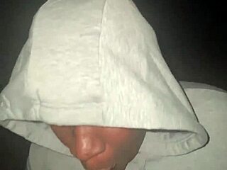 Big black cock cums hard in car with shy teen