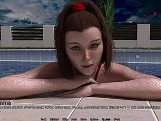 Hentai dorm fun with stepsister and friends in pool
