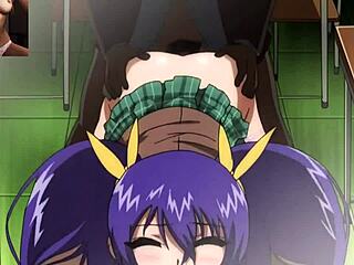 The quiet classmate has a big dick in hentai