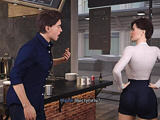 3D animated video of big-nippered hentai cowgirl riding big dick