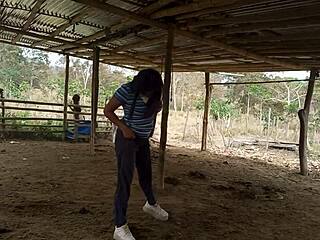 Stepmother seduces stepson on the farm after her husband's death