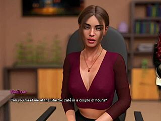 Outdoor naughty game with a girl in a skirt in a cafe