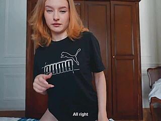 Beautiful amateur with a nice ass, a hot scene on a creaky bed