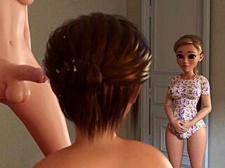 3D animated MILF, teen, and friend in explicit cartoon