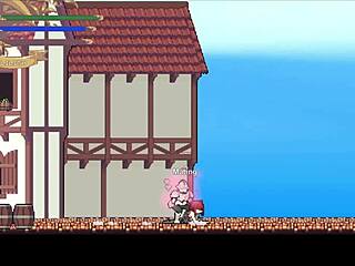 Pretty anime girl seduces men in this animated hentai game