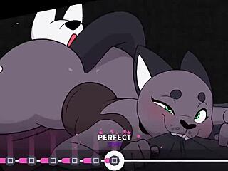 Group of cartoon characters play video game called Beat Banger