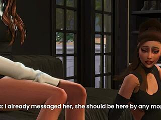 3D animated threesome with an anime-styled Ariana