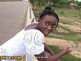 POV sex with hot African girl gets rough