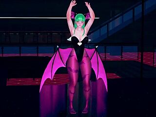 See through Morrigan's Halloween special table dance in 3D