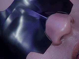 3D animated Masturbation with Squirt and Bondage