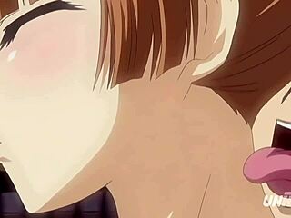 Petite schoolgirl caught in the act in hentai video
