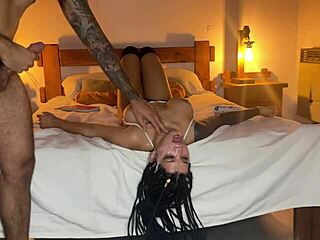 Young slut gets messy with deepthroat and cum in mouth