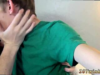 Gay porn with a chubby teen in homemade video