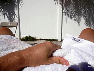 Step mom's accidental squirt during step son's masturbation