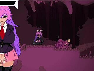 Pink hair beauty in UdonGe: Hentai game with commented gameplay