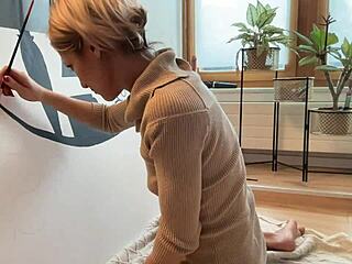 Artistic anal exploration in the studio
