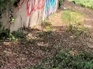 Beautiful couple’s outdoor sex in the mountains