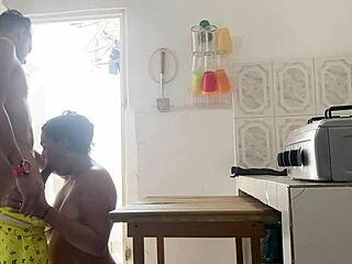 I take my classmate hard in the kitchen, pure thrill