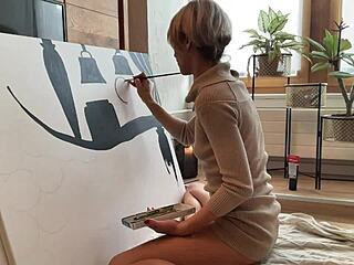 Artistic anal exploration in the studio