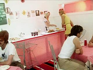 Blonde bombshell Diana Gold and Eva Mercedes in action