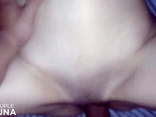 Skinny teen gets blown by big cock in homemade video