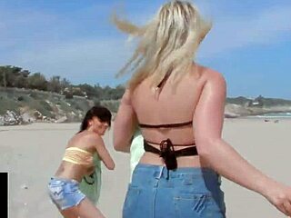 Hot guy gets it on with brunette and blonde teens