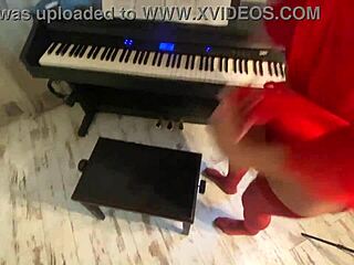 Stepmom's wet and wild affair with piano teacher begins