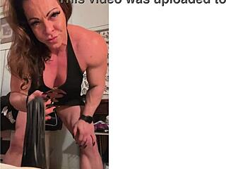 Muscle Princess Ivana is a femdom who gives a small cock a good solo treatment
