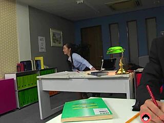 Maria, a Japanese teacher, gives an uncut deep throat blowjob to a student