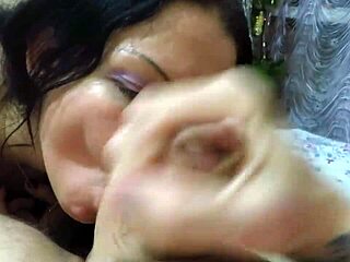 MILF's Christmas blowjob surprise in homemade holiday film