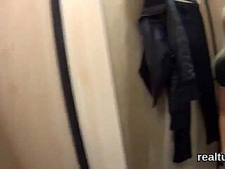 Czech beauty gets seduced and fucked in mall