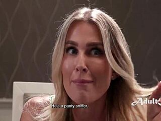 A guy with a fetish for panties gets screwed by horny MILFs
