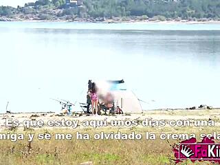 Outdoor amateur sex with natural tits and rough fucking