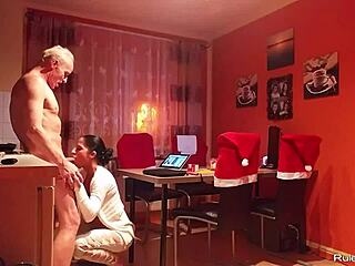 He interrupted the cleaning to engage in kitchen sex